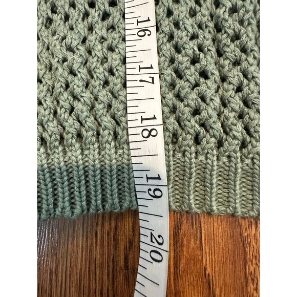Star Women's Open Knit Pullover Sweater Green Size Large – Cozy & Cute Crochet - Picture 7 of 7